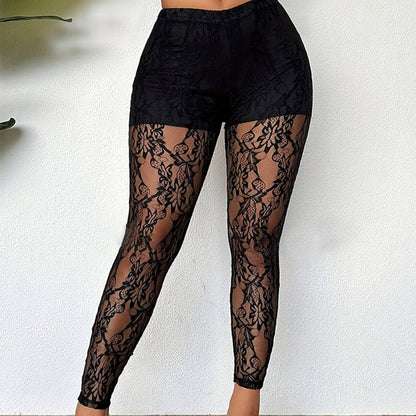 Women's Sexy Sheer Lace Mesh Pants