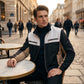Men's Color Block Stand Collar Jacket