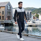 Men's Color Block Stand Collar Jacket