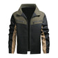 Men's Color Block Stand Collar Jacket