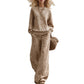 Women's Leopard Print Sweatshirt & Wide-Leg Pants Set