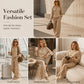 Women's Leopard Print Sweatshirt & Wide-Leg Pants Set