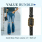 Women's High-Waist Distressed Flare Jeans