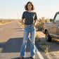Women's High-Waist Distressed Flare Jeans