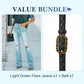 Women's High-Waist Distressed Flare Jeans