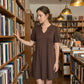Women’s Elegant Puff Sleeve V-Neck Dress