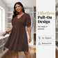 Women’s Elegant Puff Sleeve V-Neck Dress