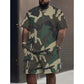 Men's Camouflage Print T-Shirt & Shorts Set
