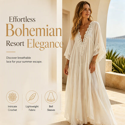 Women’s Summer Lace V-Neck Loose Dress