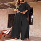 Women's Causal Off Shoulder Top ＆ Wide-Leg Pants Two-Piece Set
