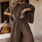 Women's Causal Off Shoulder Top ＆ Wide-Leg Pants Two-Piece Set