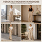Women's High Waisted Suit Pants with Elastic Back