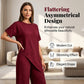 Asymmetrical Hem Top & Wide-Leg Pants Set