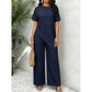 Asymmetrical Hem Top & Wide-Leg Pants Set