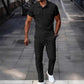 Men's Waffle-Knit Short Sleeve Top & Pants Set