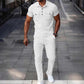 Men's Waffle-Knit Short Sleeve Top & Pants Set