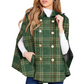 Women Vintage Plaid Cape Coat