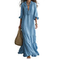 Women Ruffle V-Neck Tiered Maxi Dress