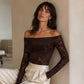 Women's Off-The-Shoulder Lace T-Shirt