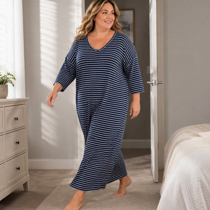 Women's Relaxed Stripe Lounge Dress
