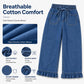 Women's Plus Size Ruffle Hem Denim Pants