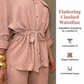 Women's Drawstring Shirt & Wide-Leg Pants Set