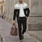 Trendy Men's Two-Piece Set - Color-Block Jacket & Pants