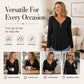 Women's Zipper V-Neck Long Sleeve Top