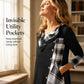 Women Plaid Patchwork Cowl Neck Maxi Dress
