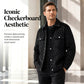 Men's Faux Suede Checkerboard Jacket
