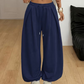 Women's Casual Pleated Wide-Leg Sweatpants