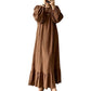 Women's Ruffle Hem Long Sleeve Maxi Dress