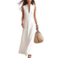Women's Deep V-Neck Sleeveless Maxi Dress