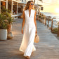 Women's Deep V-Neck Sleeveless Maxi Dress
