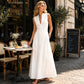 Women's Deep V-Neck Sleeveless Maxi Dress