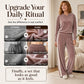 Women's Velvet Hooded Sweatshirt & Stripe Pants Set