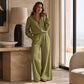 Women's Zip-Up Cardigan & Wide-Leg Pants Set