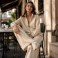 Women's Zip-Up Cardigan & Wide-Leg Pants Set