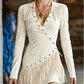 Women's Fringe Slim Fit Long Sleeve Dress