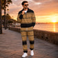 Men's Printed Half-Zip Sweatshirt & Pants Tracksuit Set