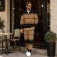 Men's Printed Half-Zip Sweatshirt & Pants Tracksuit Set
