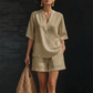 Women's Casual V-Neck Two-Piece Short Set