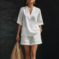 Women's Casual V-Neck Two-Piece Short Set