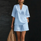 Women's Casual V-Neck Two-Piece Short Set