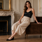 Women's Smocked High Waist Wide Leg Pants