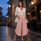 Women's Smocked High Waist Wide Leg Pants