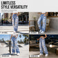 Women's Ripped Wide Leg Jeans Distressed High Waisted Denim Pants