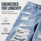 Women's Ripped Wide Leg Jeans Distressed High Waisted Denim Pants