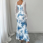 Women's Elegant Floral Print Flare Dress