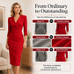 Women's V-Neck 3/4 Sleeve Blazer Dress